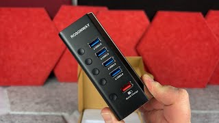 5 Port Powered USB Hub Review  USB 30 MultiPort Hub with Fast Charging [upl. by Saundra767]