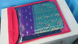 DIY Saree OrganizerCover from Shopping Bags  Saree Organization Idea [upl. by Asaret850]