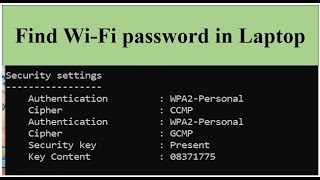 How to find or show WiFi password on my own laptop in using CMD [upl. by Orozco]