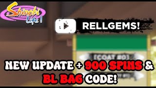 NEW 900 SPINS amp BLOODLINE BAG CODE  NEW SHINOBI LIFE 2 UPDATE [upl. by Johnsson]