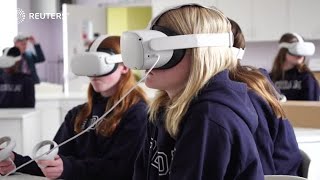 Metaverse school teaches students using VR [upl. by Lenes]