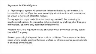 Ethical Egoism 1 [upl. by Patrizius585]