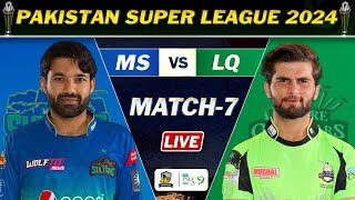 LAHORE QALANDARS vs MULTAN SULTAANS PSL 9 MATCH 7 LIVE  MS vs LQ LIVE COMMENTARY [upl. by Vacuva]