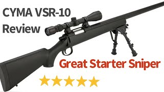 CYMA VSR10 airsoft sniper review and testing BBFD [upl. by Tarrah]