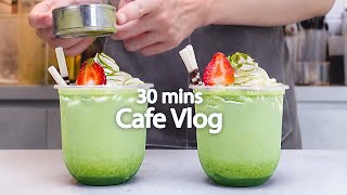 🍵말차 애호가카페브이로그30분모아보기🍵30mins Cafe Vlog카페브이로그Cafe VlogASMRTasty Coffee147 [upl. by Thorncombe634]