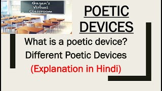 Poetic DevicesMeaning with ExamplesExplanation in HindiGagans Virtual Classroom [upl. by Keyser730]