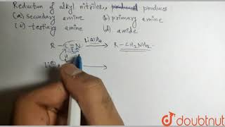 Reduction of alkyl nitriles produces  12  ORGANIC COMPOUNDS CONTAINING NITROGEN  CHEMISTRY [upl. by Auberbach]