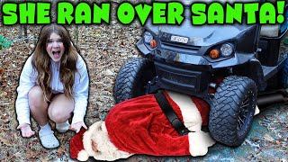 She Ran Over SANTA Santa Got Runover By A Golf Cart Skit [upl. by Evars78]