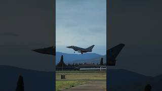 Eurofighter Typhoon landing at Grosseto Air Base aviation eurofighter aeronauticamilitare efa [upl. by Jobey126]