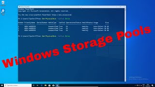 Powershell to Manage Windows 10 Storage Pools [upl. by Sandon]