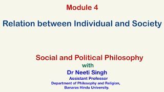 Social and Political Philosophy Relationship between Individual and Society [upl. by Airehtfele685]