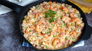 Arroz 3 delicias como PLATO ÚNICO Fácil rápido y riquísimo [upl. by Nart]