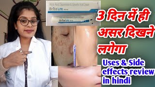 BriteLite Cream  BriteLite cream honest review Britelite cream benefits uses side ampeffects inhindi [upl. by Rimhsak]