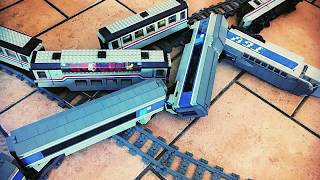 LEGO high speed train crash 10001 Metroliner and TGV model [upl. by Ivers]