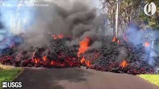 Hawaiis Kilauea volcanic eruption compilation via USGS Volcanoes [upl. by Ecahc637]