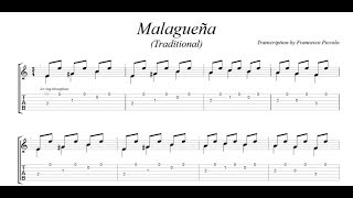 Spanish Guitar Flamenco  Malagueña Traditional FREE TAB [upl. by Amie]