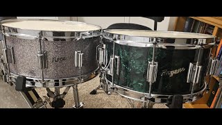 Snare Battle Rogers Dynasonic 65 Wood Vintage vs Reissue [upl. by Semmes606]