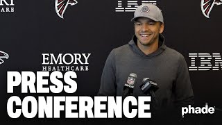 Desmond Ridder Jerry Gray Jessie Bates III and others speak to media as Falcons approach week 1 [upl. by Nivle]