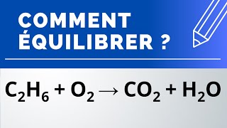 Comment équilibrer  C2H6  O2 → CO2  H2O combustion de léthane dans le dioxygène [upl. by Atrice104]