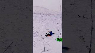 Kids are sliding on snow  Beautiful scenery snowplay kidsplaying beautifulplace [upl. by Asimaj]