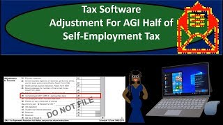 Tax Software ExampleAdjustment For Adjusted Gross Income AGI Half of SelfEmployment [upl. by Sass]