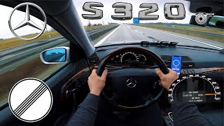 2002 MERCEDESBENZ S320 W220  POV Acceleration and Top Speed on German Autobahn  100200 kmh [upl. by Crosley]