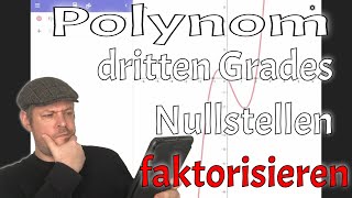 Nullstellen bei einem Polynom dritten Grades bestimmen Faktorisieren PQFormel [upl. by Navac]