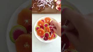 Prettiest salad ever 🍊🤩 recipe strawberrycompote bakingrecipe blueberrycompote [upl. by Hullda]