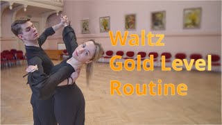 Waltz Gold Level Choreography  Fallaway Whisk Double Reverse Spin [upl. by Adalie]