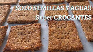 Crackers 👉 Sólo 1 Ingrediente Galletas de SEMILLAS Y AGUA Saludables y Sin glúten 👉 Recetas de Gri [upl. by Sucramaj]