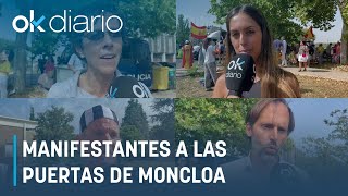 Manifestantes a las puertas de Moncloa durante la declaración del presidente quot¡Sánchez a prisiónquot [upl. by Kcirddehs]