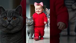 A babys magic cat youtubeshorts magic funny cute kawaii cat baby ai [upl. by Hurwit569]