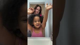 Mom styles 4 year old daughters hair and gets the cutest reaction kidshairstyle shorts [upl. by Talmud49]