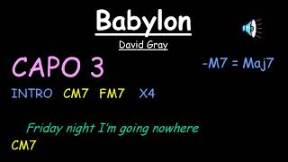 Babylon  David Gray  Karaoke with chords [upl. by Akciret762]