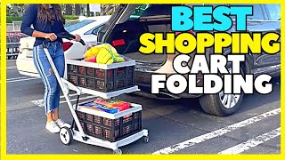 Top 5 Best Foldable Shopping Cart 2023 Collapsible Foldable Grocery Cart [upl. by Aizirk]