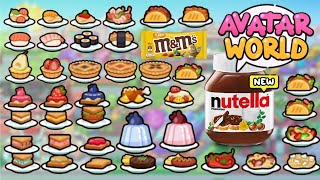 AVATAR WORLD FOOD RECIPES 😋 ALL FOOD IN AVATAR WORLD [upl. by Anitnas]