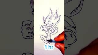 Pendrawing sonic in 10secs30secs1hr 2hrs drawing sonic drawingtutorial shorts shinsonic [upl. by Gelman]