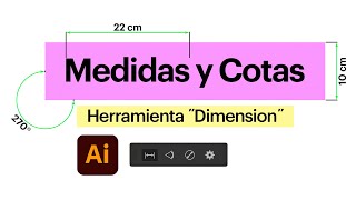 Herramienta Dimensión Illustrator Herramienta para hacer Cotas y medidas [upl. by Nueovas]