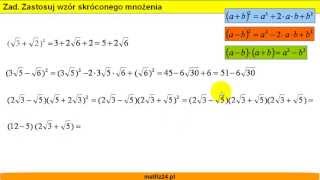 Pierwiastki i zastosowanie wzoru skróconego mnożenia  Matfiz24pl [upl. by Elehcim]