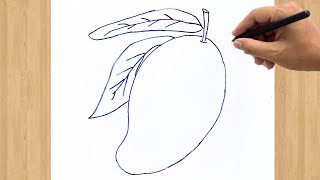 How to Draw a Mango Fruit Easy Step by Step Drawing [upl. by Ellerehc321]