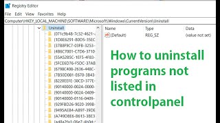 How to uninstall programs not listed in control panel  Settings amp Registry Editor in Windows 10 [upl. by Melisa]