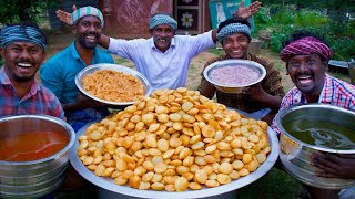 1000 PANI PURI  Golgappa Recipe Cooking in South Indian Village  How to make Pani Puri Recipe [upl. by Zurciram513]