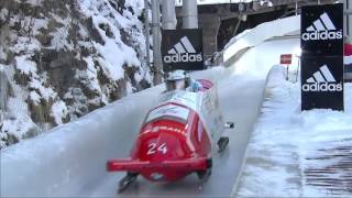 Igls WC 4Man Bobsleigh Heat 1 January 20 2013 [upl. by Enovaj]