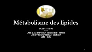 Cours Métabolisme des lipides Acide Gras [upl. by Solram]