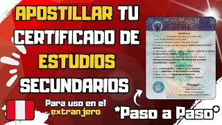 Como apostillar mi certificado de estudios Perú [upl. by Nimajnab]