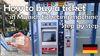 München Transport How to buy a weekly ticket in Munich ticketing machine  Step by step [upl. by Salkin]