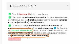 cours Physiologie et Exploration de lHémostase partie 2 [upl. by Kcirnek]