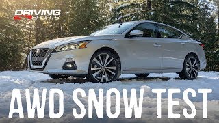 2019 Nissan Altima AWD Explained and Snow Test drivingsportstv [upl. by Rosenkrantz]