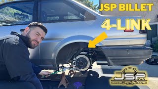 The AE86 gets JSP Billet 4 Links and Traction Brackets [upl. by Anaehs356]