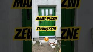 Drzwi zewnętrzne drewniane zielone RAL 6002 Barański home shorts drzwi baranski budowadomu [upl. by Adliwa]